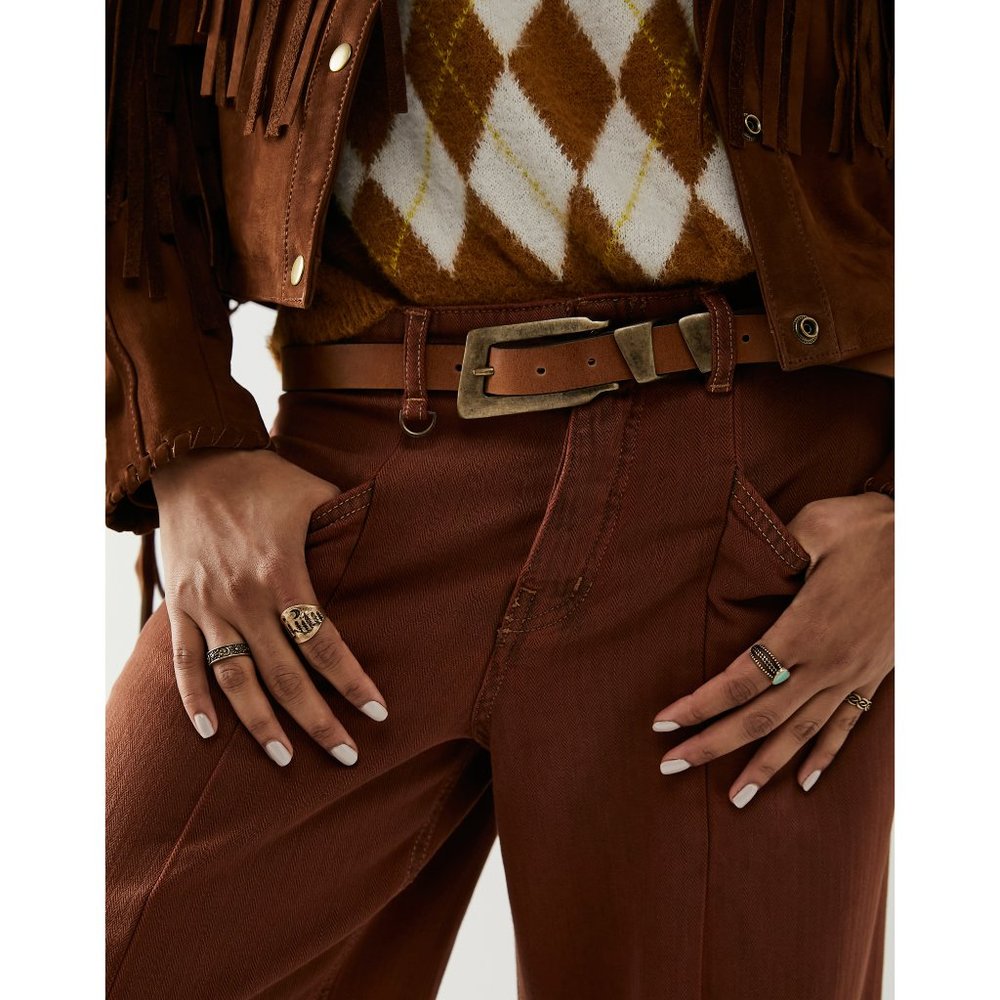 FREE PEOPLE We The Free Parker Leather Belt / Cognac - Picture 3 of 6